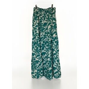 Marine Layer Womens Maxi Skirt Sz M Green Floral Corrine Tiered Cotton Gauze